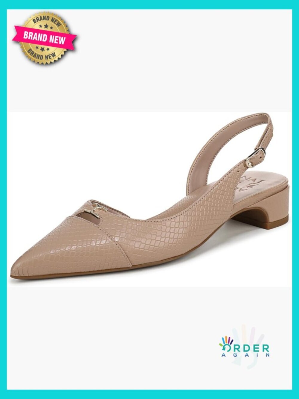 Slingback Sandals with Pointed Toe and Block Heel for Dressy Occasions, Comfort